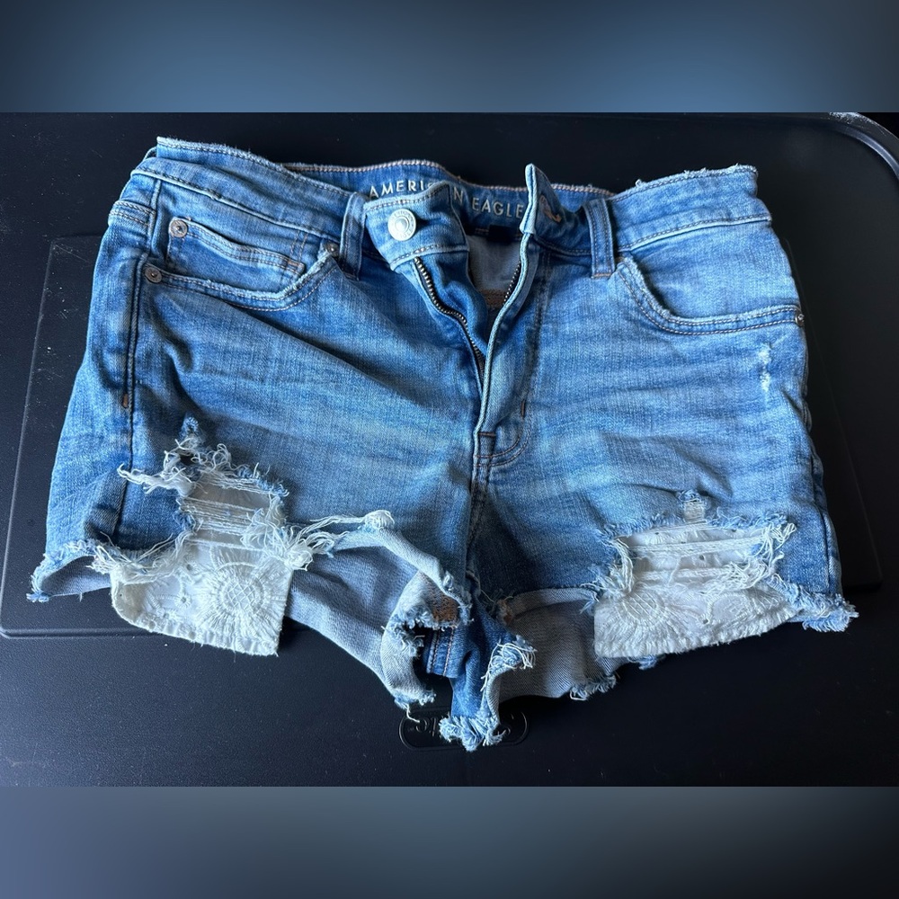 American eagle hi rise shortie shorts size 8